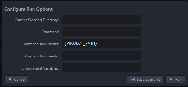 script run options